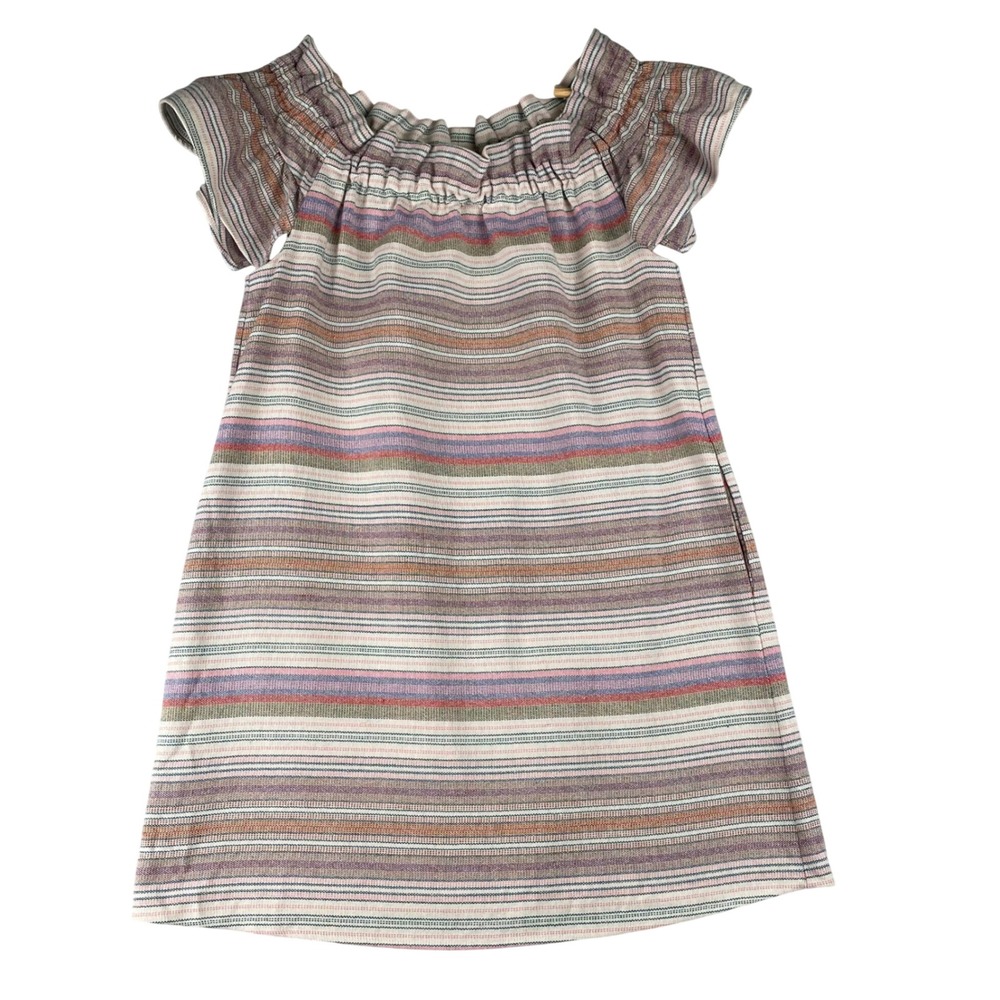 Corey Lynn Calter Striped Off Shoulder Flutter Sleeve Shift Dress Small